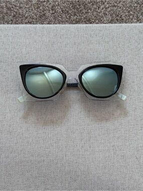 Authentic Fendi Sunglasses in Black with Green Mirrored Lenses